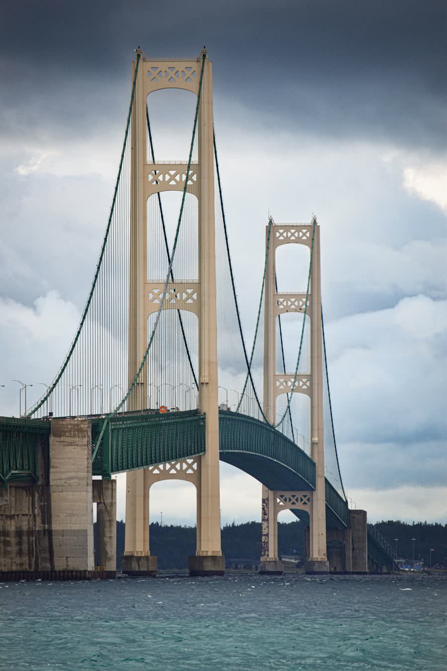 The Mackinac Bridge across the Straits of Mackinac
